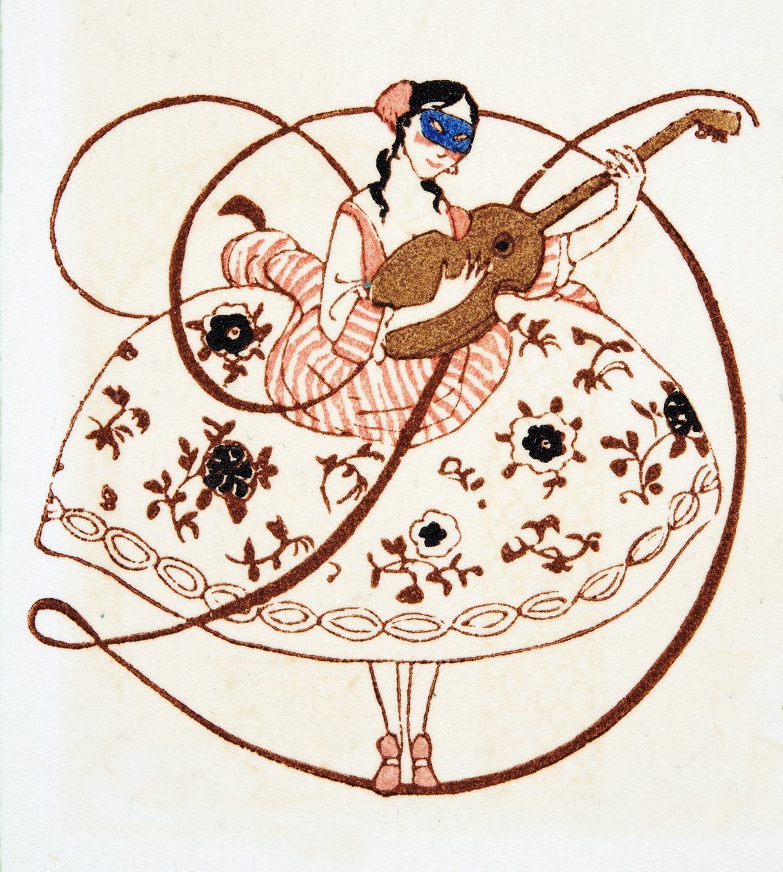 Letra D, de Personajes de Comedia, pub. 1922 de Francois Louis Schmied