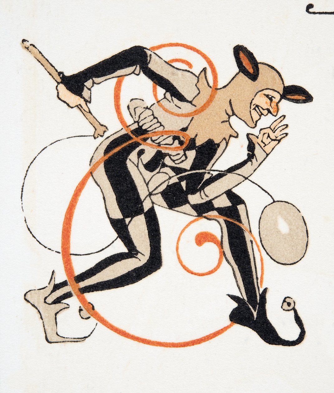 Letra E de Personajes de Comedia, pub. 1922 de Francois Louis Schmied