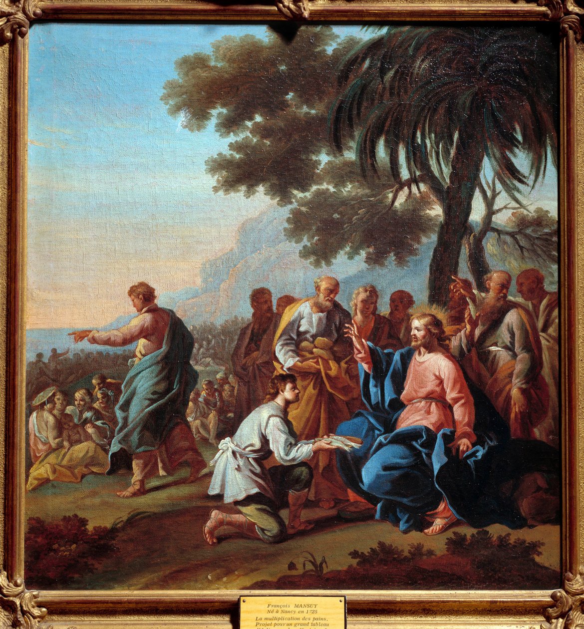 La multiplicación del pan. Pintura de François Mansuy (1725 -? ) de Francois Mansuy