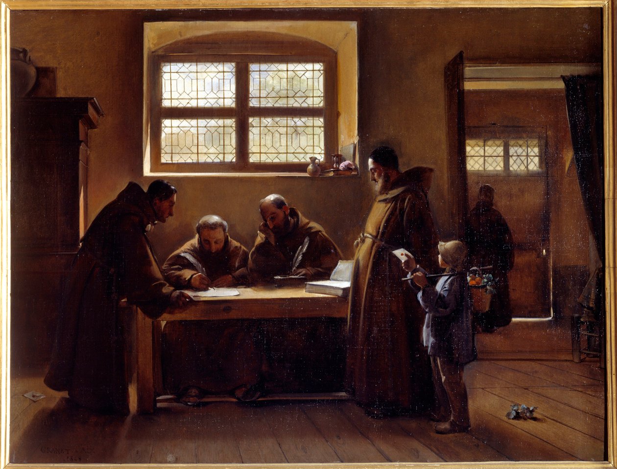 Capuchinos redactando un escrito de Francois Marius Granet