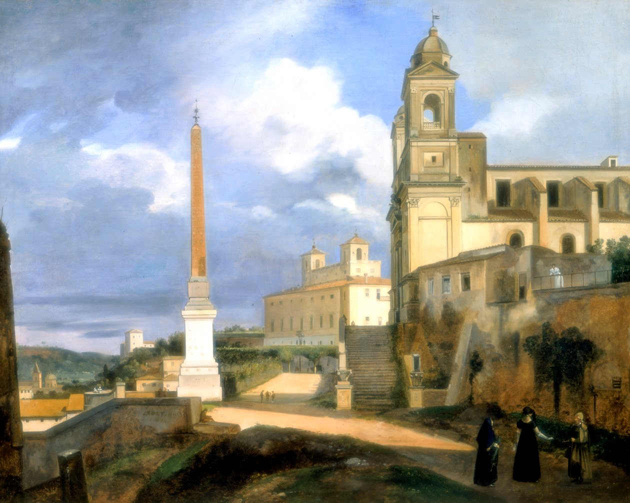 La Trinidad de los Montes y la villa de los Médicis, Roma, 1808 de Francois Marius Granet