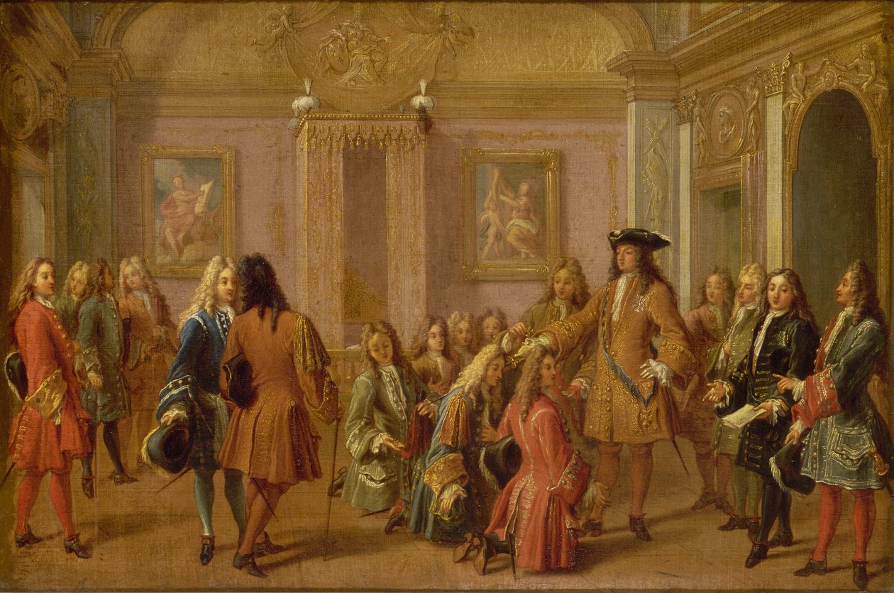 La primera promoción de los Caballeros de San Luis por Luis XIV, Versalles 8 de mayo de 1693 de Francois Marot