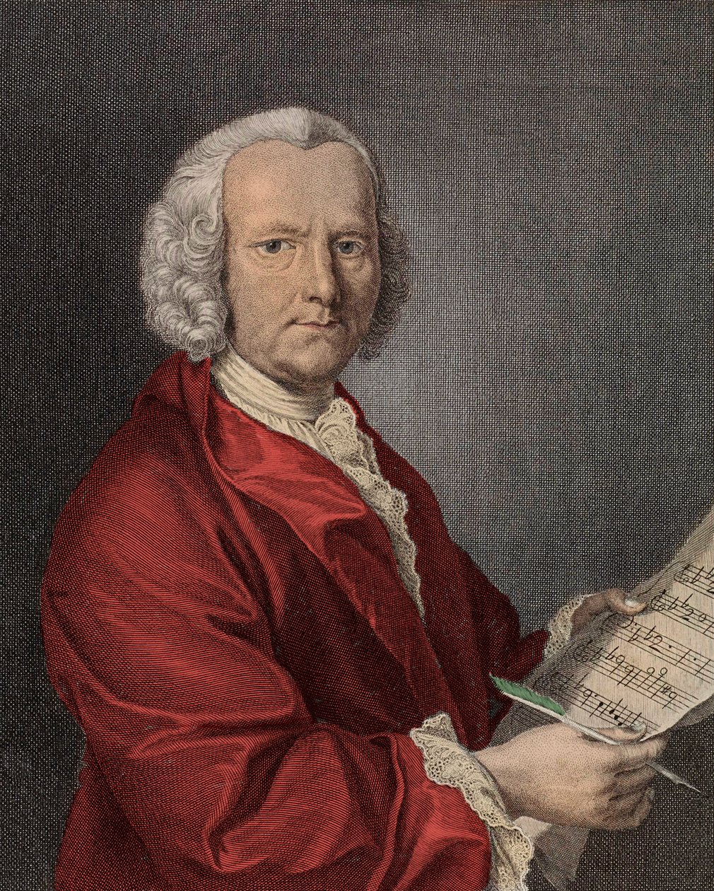 Retrato de Willem por Fesch (1687-1761) grabado de Francois La Cave de Francois Morellon la Cave