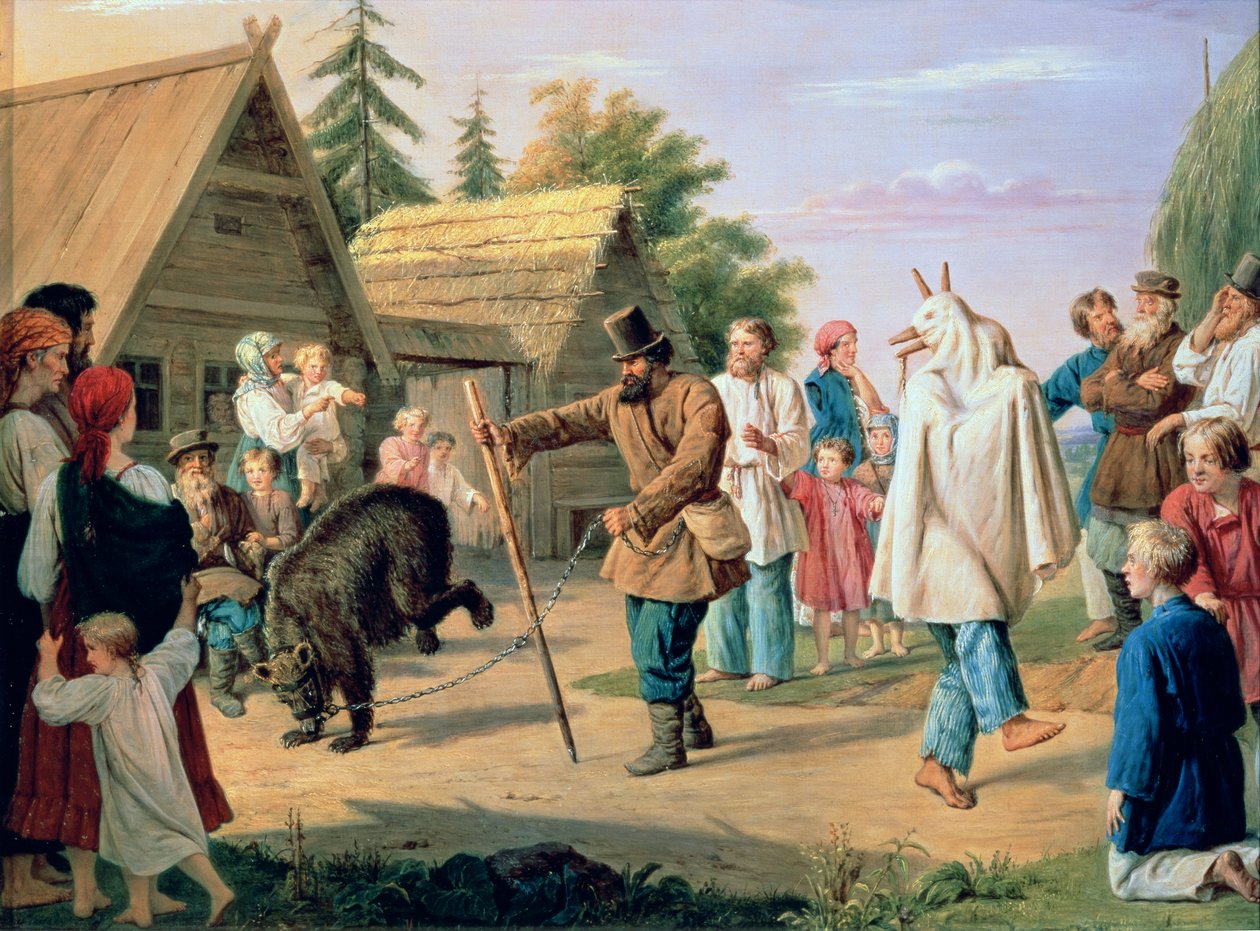 Bufones en un pueblo de Francois Nicholas Riss
