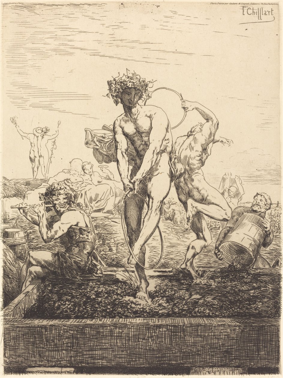 Cosecha de uvas de Francois Nicolas Chifflart