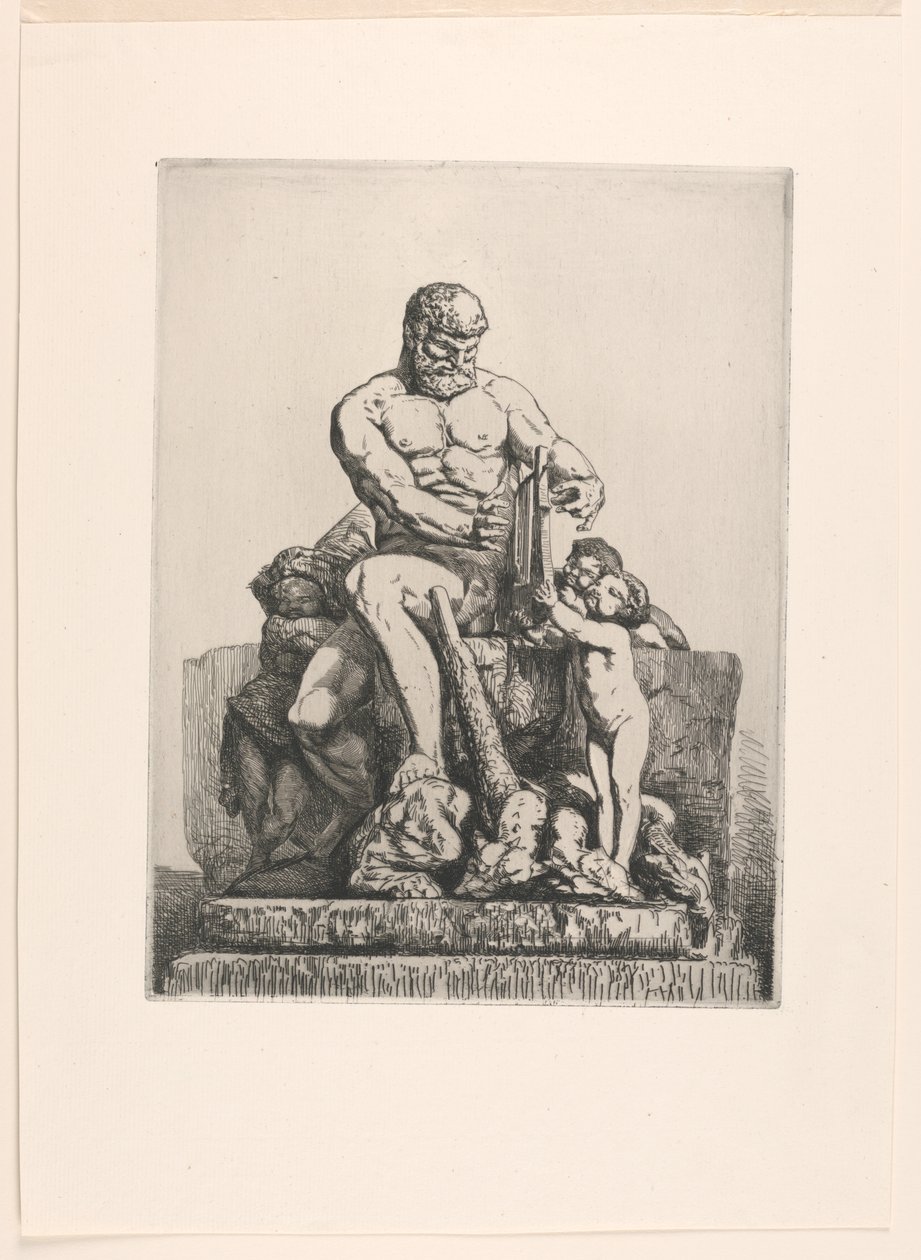 Hércules, placa uno de Doce grabados de Chifflart de Francois Nicolas Chifflart