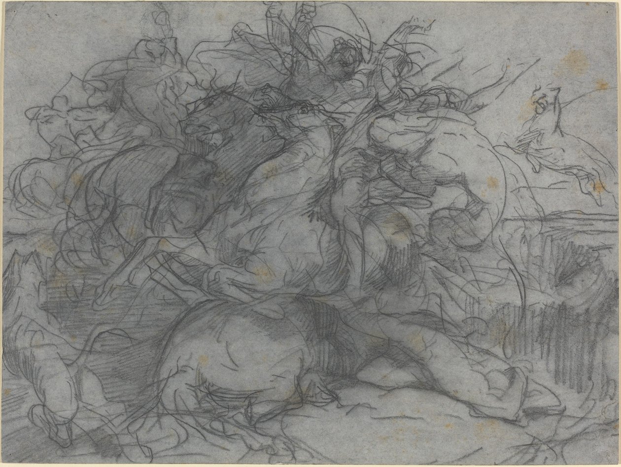 Estudio para "Sorpresa" (Batalla de los Tigres) de Francois Nicolas Chifflart