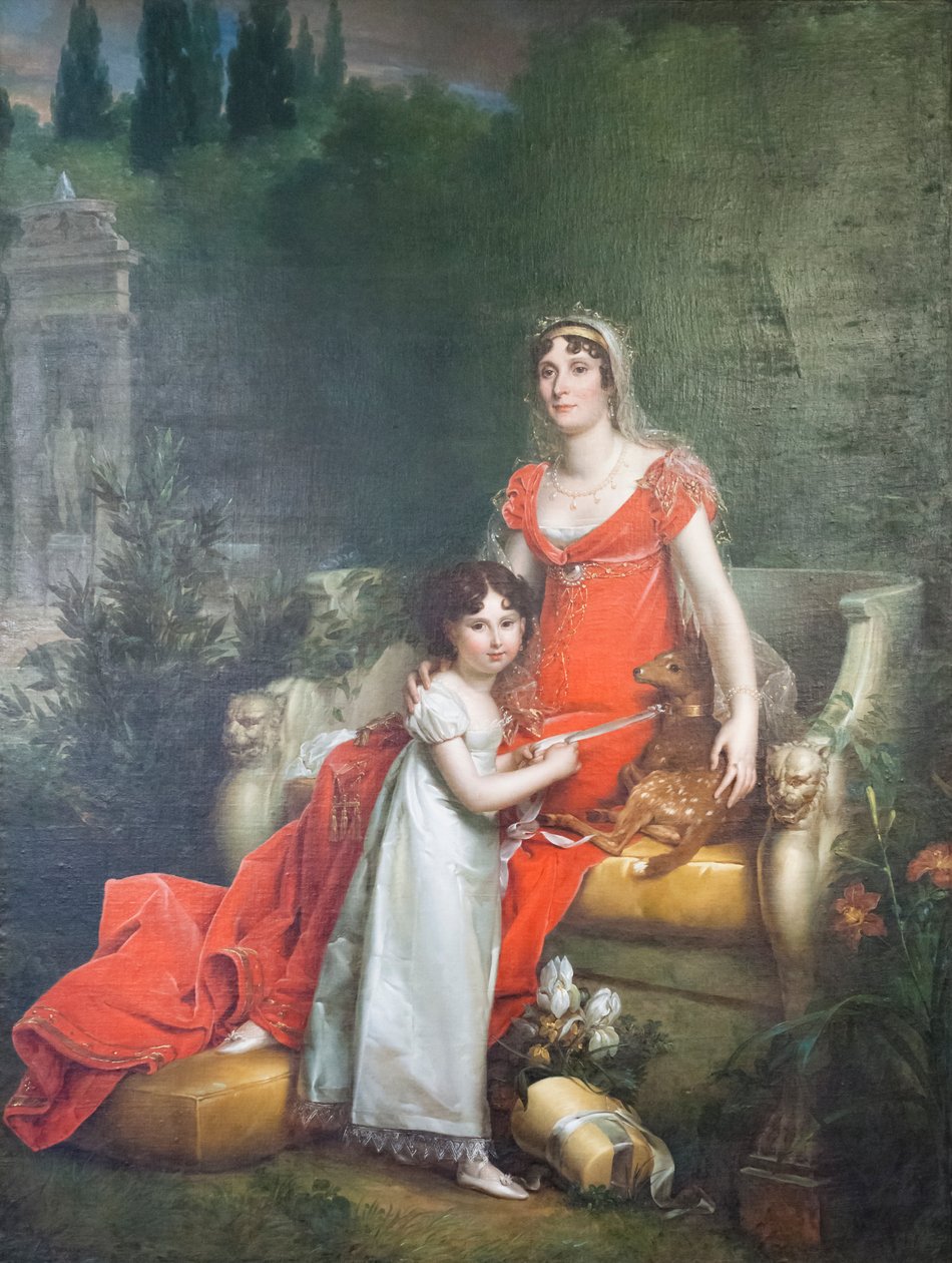 Elisa Bonaparte Baciocchi con su hija Napoleona Elisa de Baron François Pascal Simon Gérard