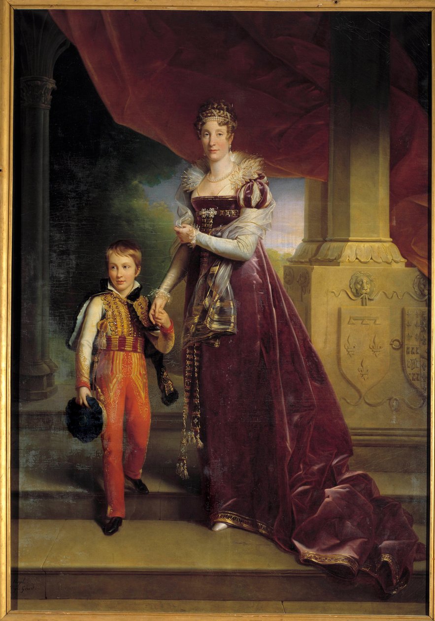 Retrato de cuerpo entero de Marie-Amelie de Borbón, Princesa de las Dos Sicilias, Duquesa de Orleans (futura Reina Marie-Amelie) de Baron François Pascal Simon Gérard