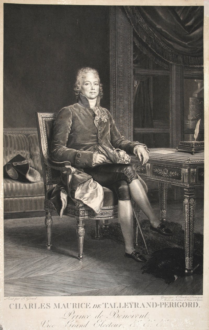 Charles Maurice de Talleyrand-Perigord, Príncipe de Benevento, Vice Gran Elector, pub. 1809 de Francois Pascal Simon Gerard
