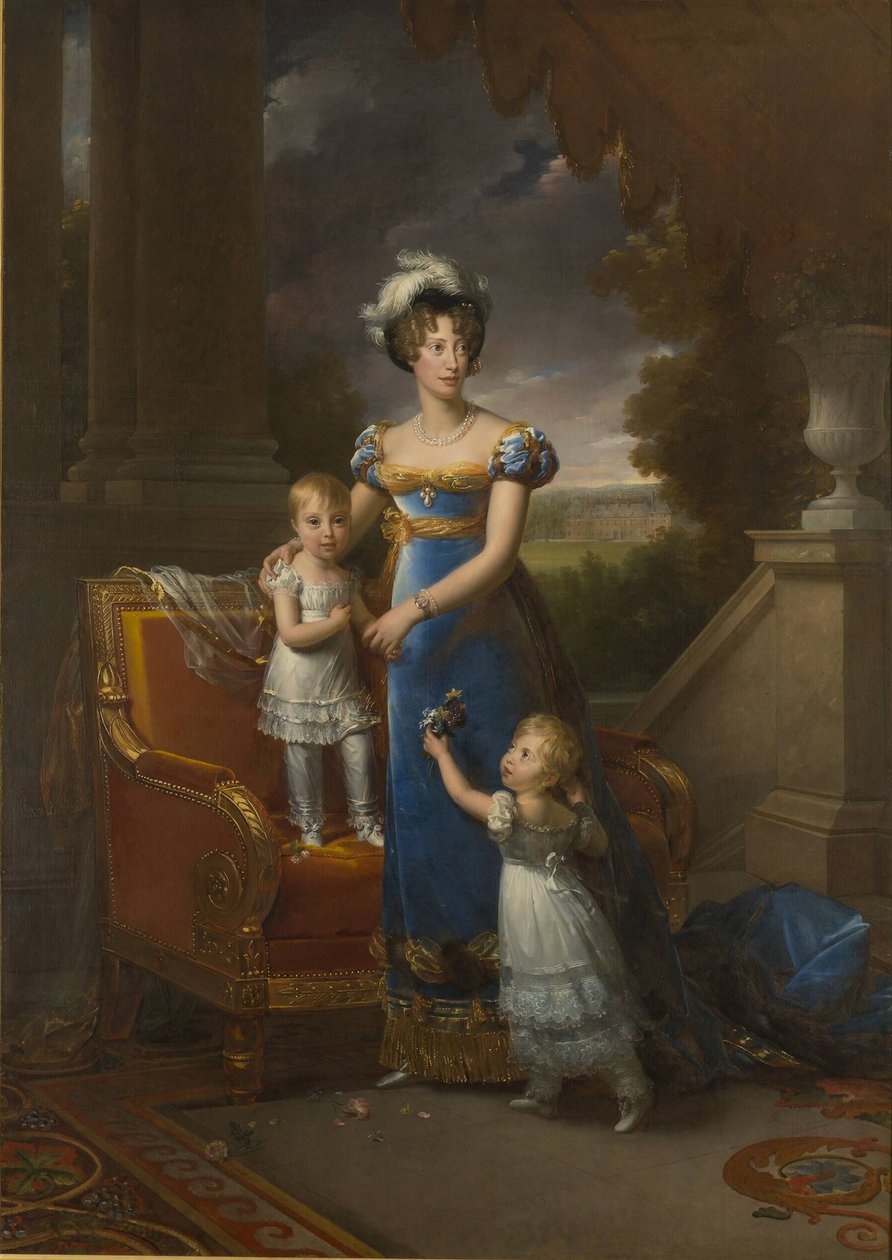 Duquesa de Berry con los niños Louise Marie Thérèse d