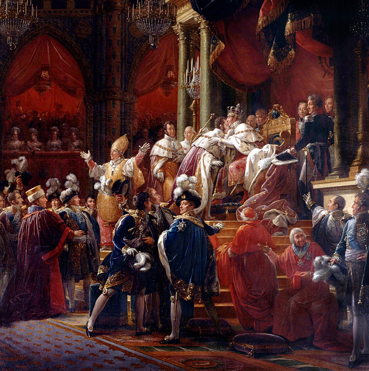 La coronación del rey Carlos X, 29 de mayo de 1825 en la Catedral de Reims (detalle) de Francois Pascal Simon Gerard