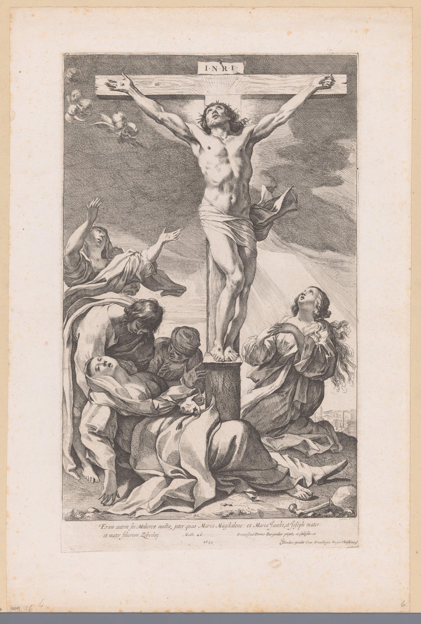 Cristo aan het kruis Pero había muchas mujeres allí (...) (título sobre objeto) de Francois Perrier