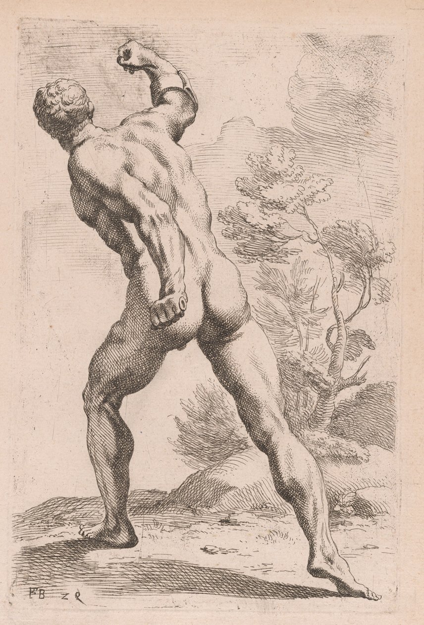 El Gladiador Borghese, vista trasera (lámina 29) de Francois Perrier