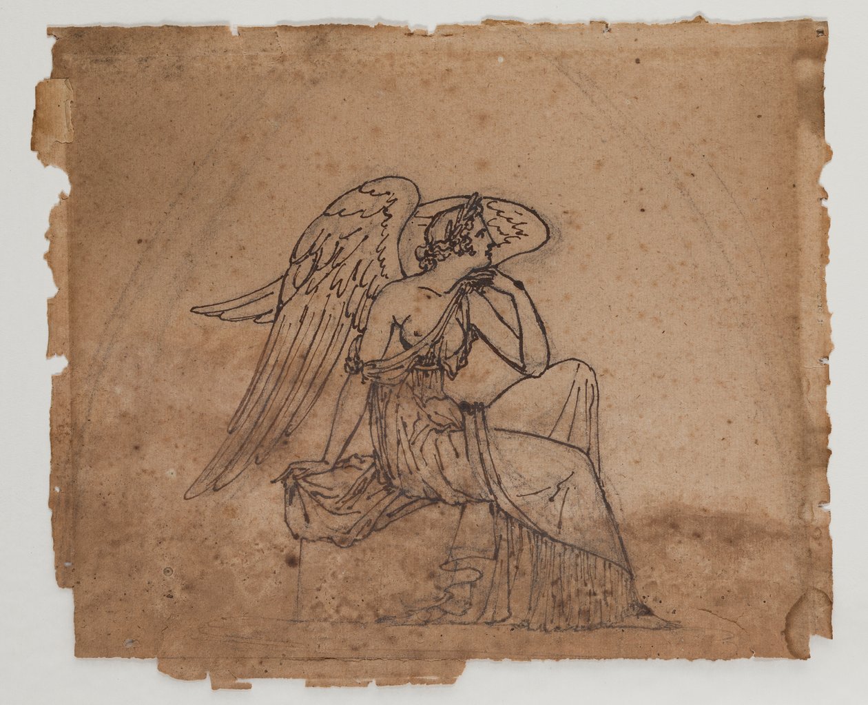 Figura alegórica, c.1825 (tinta y tiza sobre papel) de Francois Rude