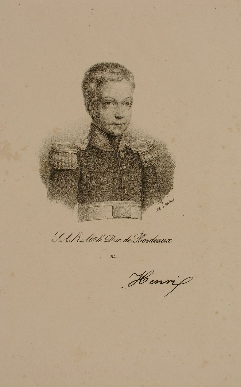 Henri Charles Ferdinand Marie Dieudonne de Francia, Duque de Burdeos, Conde de Chambord de Francois Seraphin Delpech