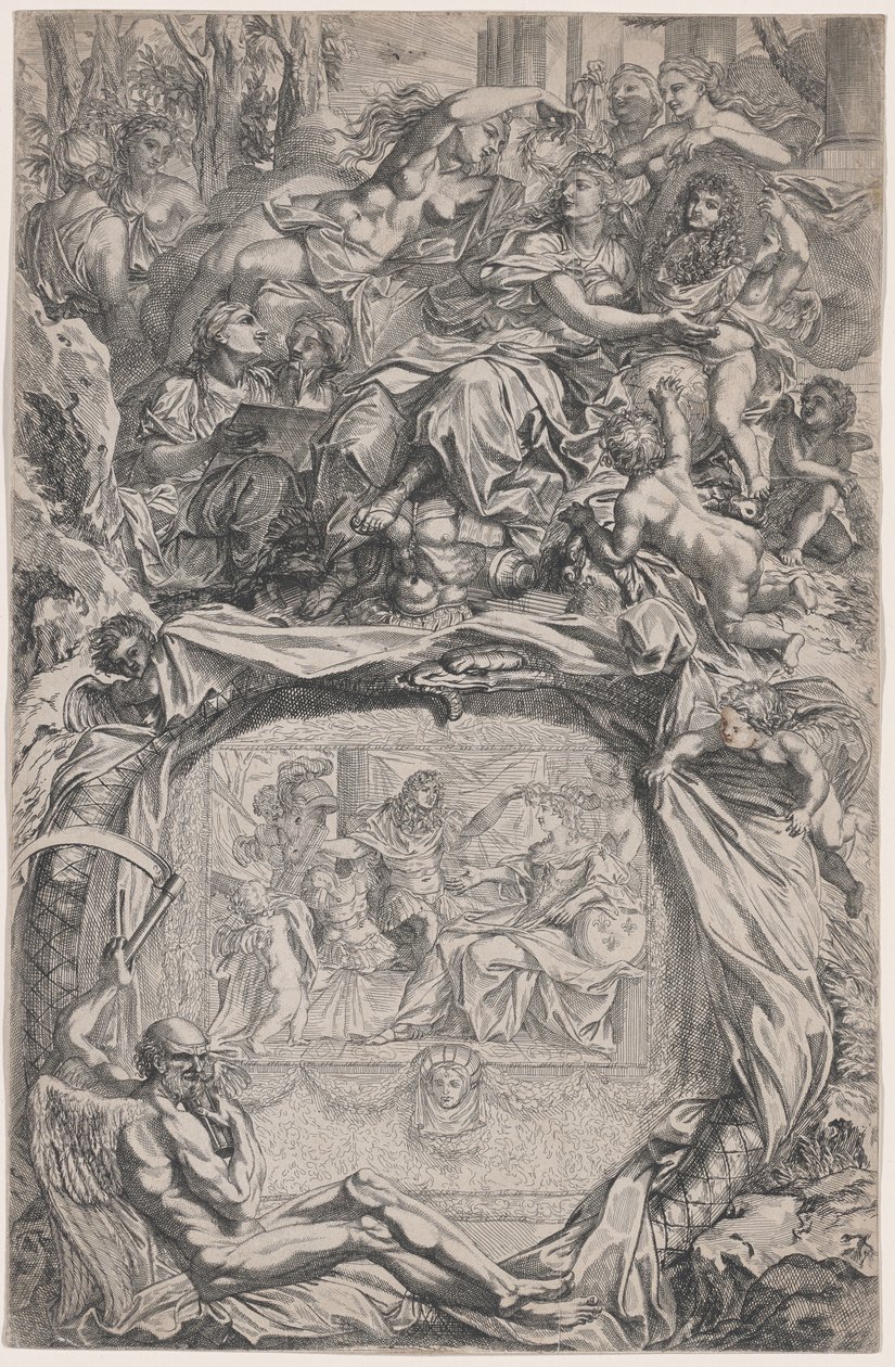Francia coronada con la victoria por Luis XIV de Francois Verdier