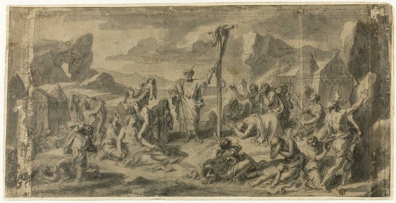 Moisés y la serpiente de bronce de Francois Verdier