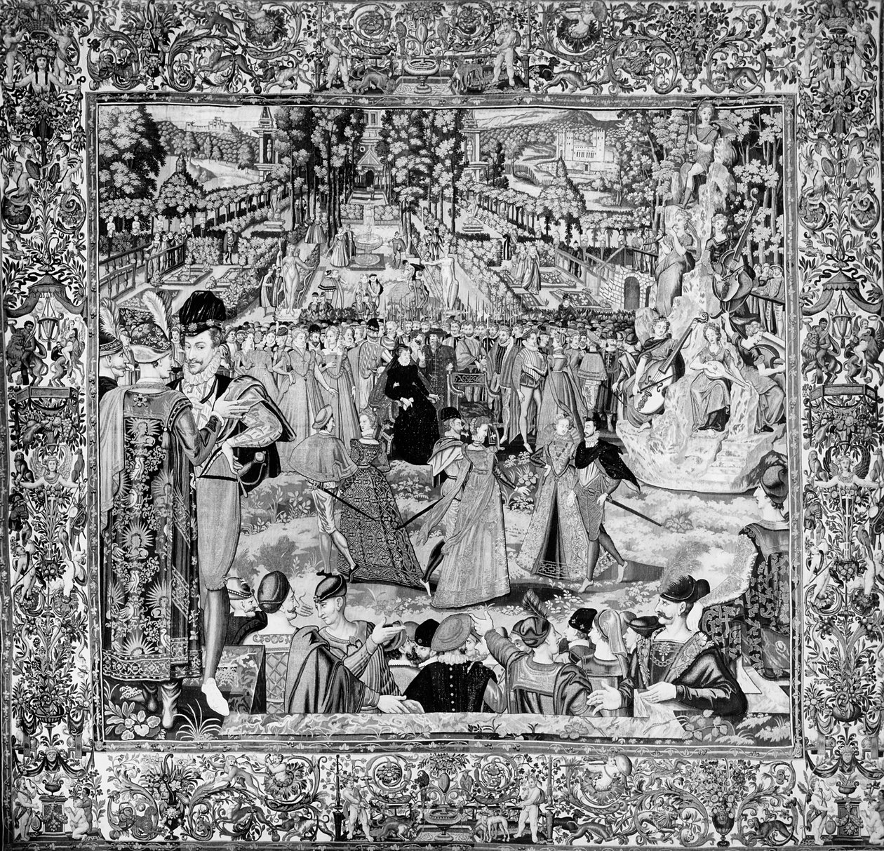 Festival en honor de los embajadores polacos en presencia de Catalina de Médici (1519-89) y Enrique III (1551-89) de Francois after Quesnel