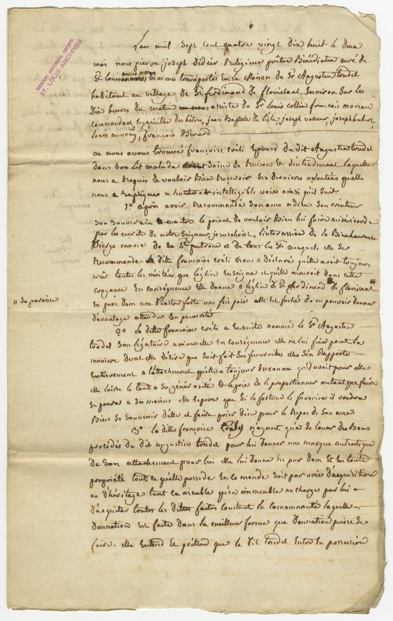 Deja propiedad al esposo, Augustin Trudel de Francoise Crely