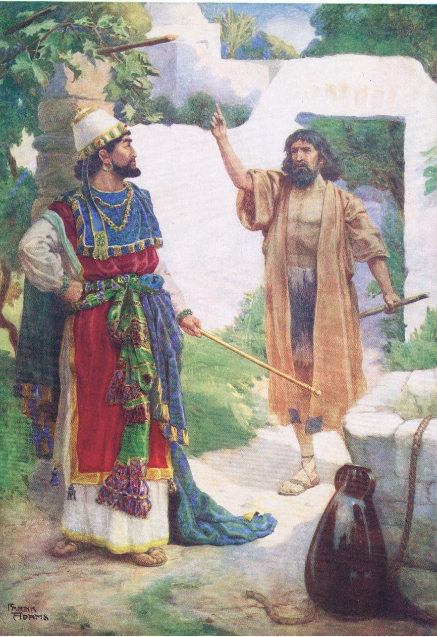 La viña de Nabot, de The Bible Picture Book publicado por Thomas Nelson, c.1950 de Frank Adams