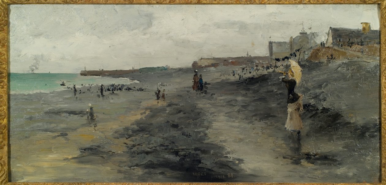 Playa en Dieppe, 1881 de Frank Myers Boggs