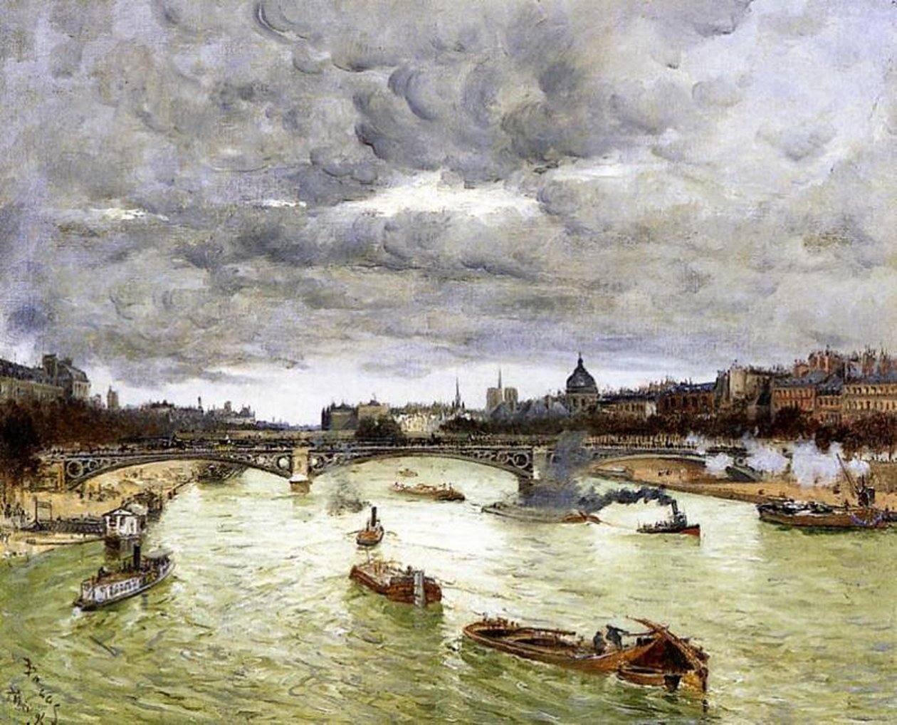 París, el Sena y el Puente Alejandro III, 1896 de Frank Myers Boggs