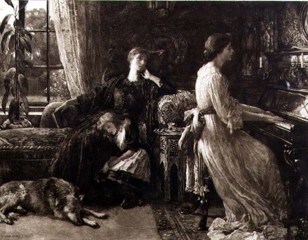 Memorias, grabado por Herbert T. Dicksee (1862-1942) pub. por C.E. Clifford & Co. de Frank (after) Dicksee