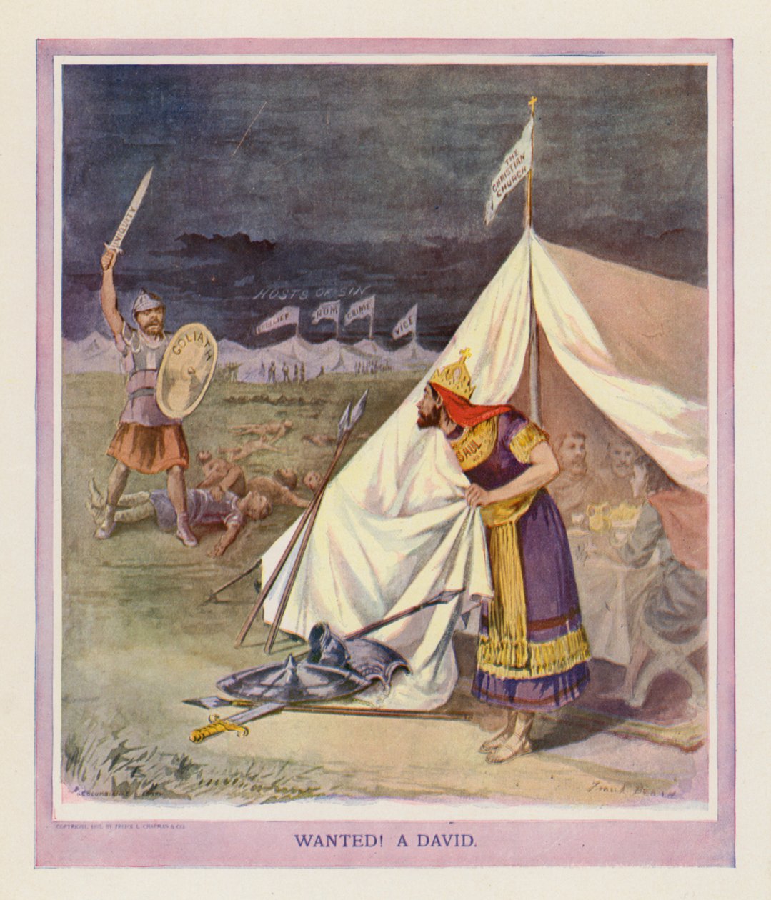 Se busca A David (litografía en color) de Frank Beard