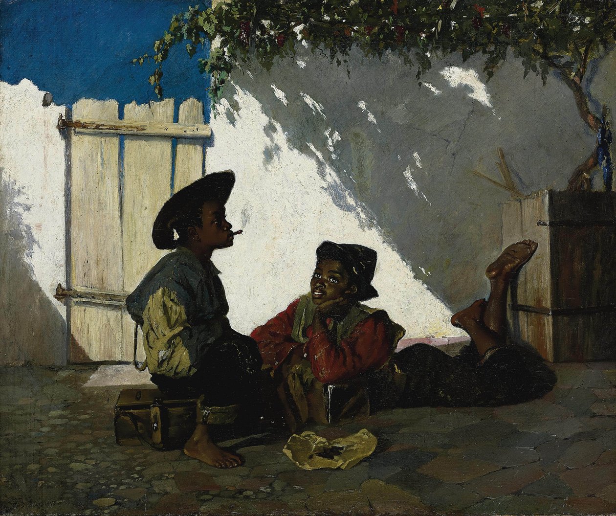 Italiano:  Dolce far niente Dulce no hacer nada de Frank Buchser