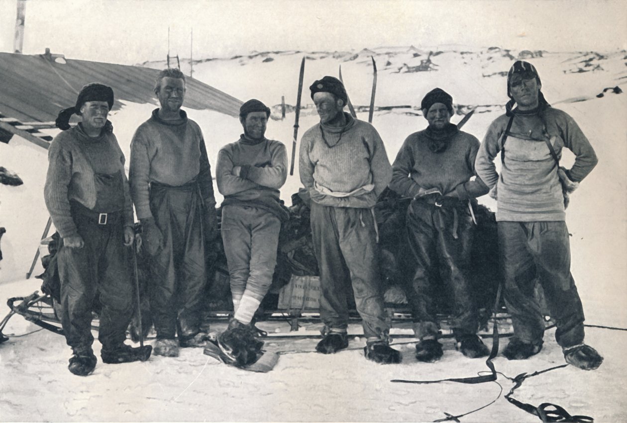 El grupo del teniente Campbell en su regreso a Cape Evans, 7 de noviembre de 1912 de Frank Debenham