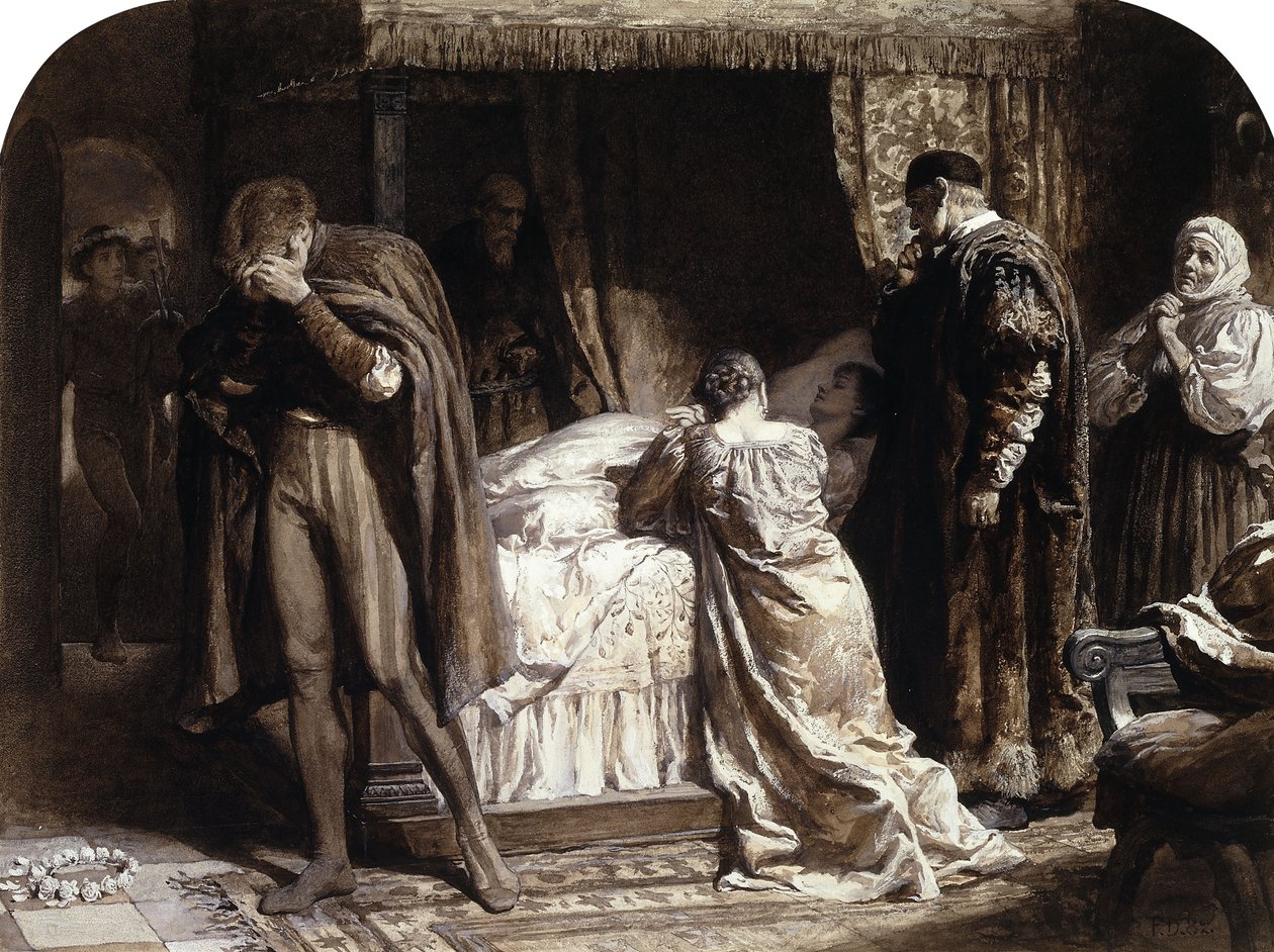 Escenas de Romeo y Julieta: La cámara de Julieta de Frank Dicksee