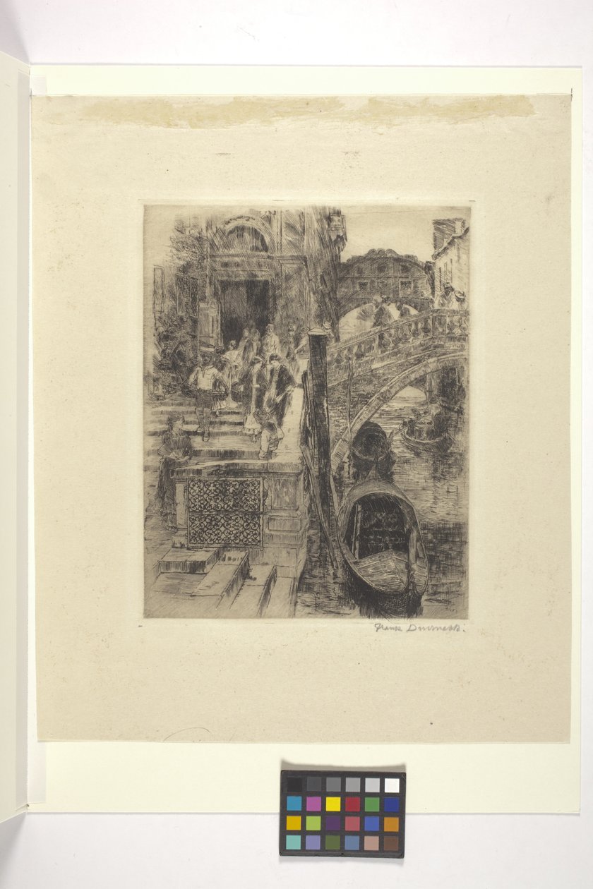 Puente de los Suspiros, Venecia (Lámina 1) (tinta) de Frank Duveneck