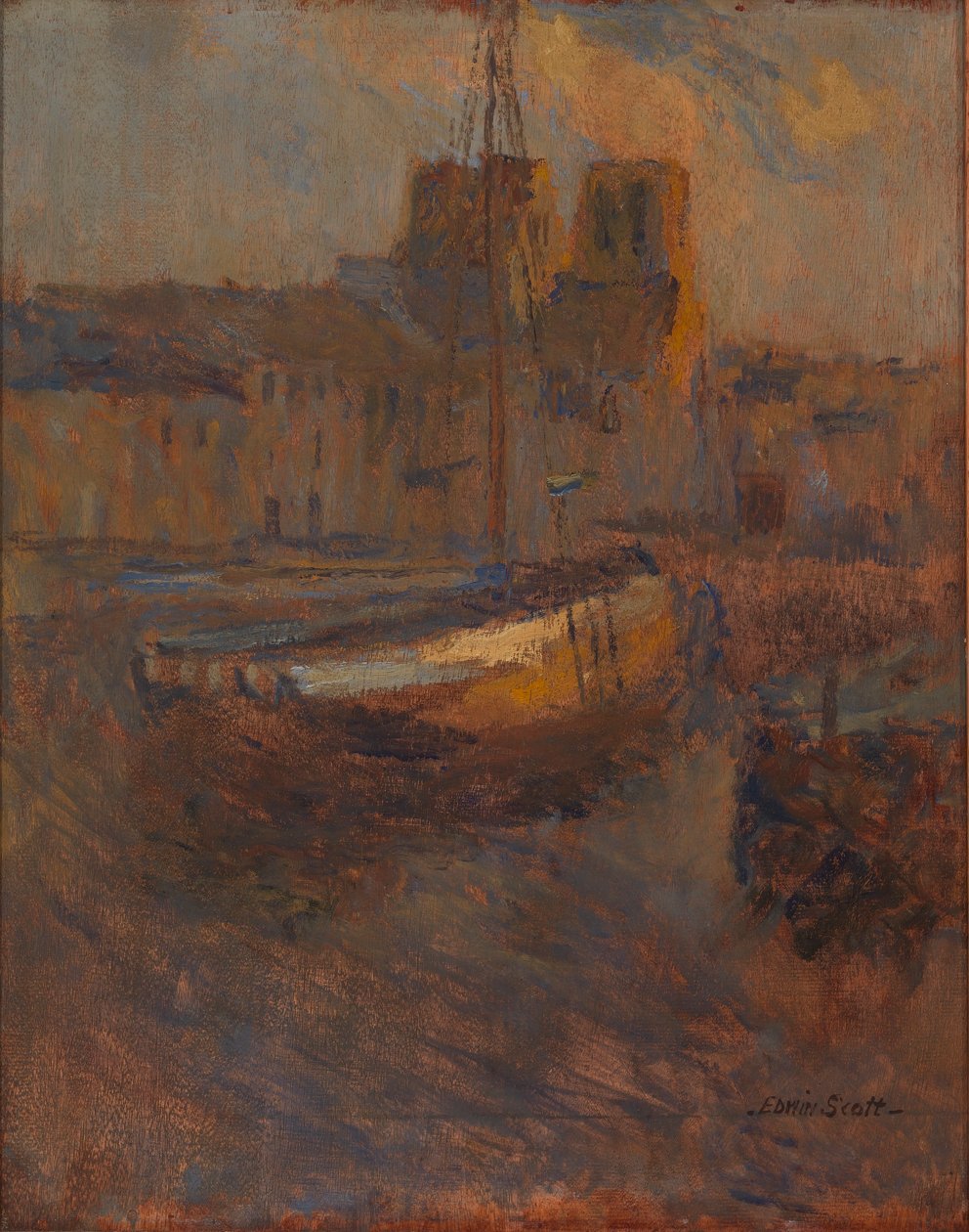Barcos fondeados, Cherburgo no. II de Frank Edwin Scott
