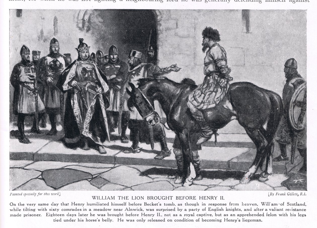 Guillermo el León llevado ante Enrique II, años 1920 de Frank Gillett