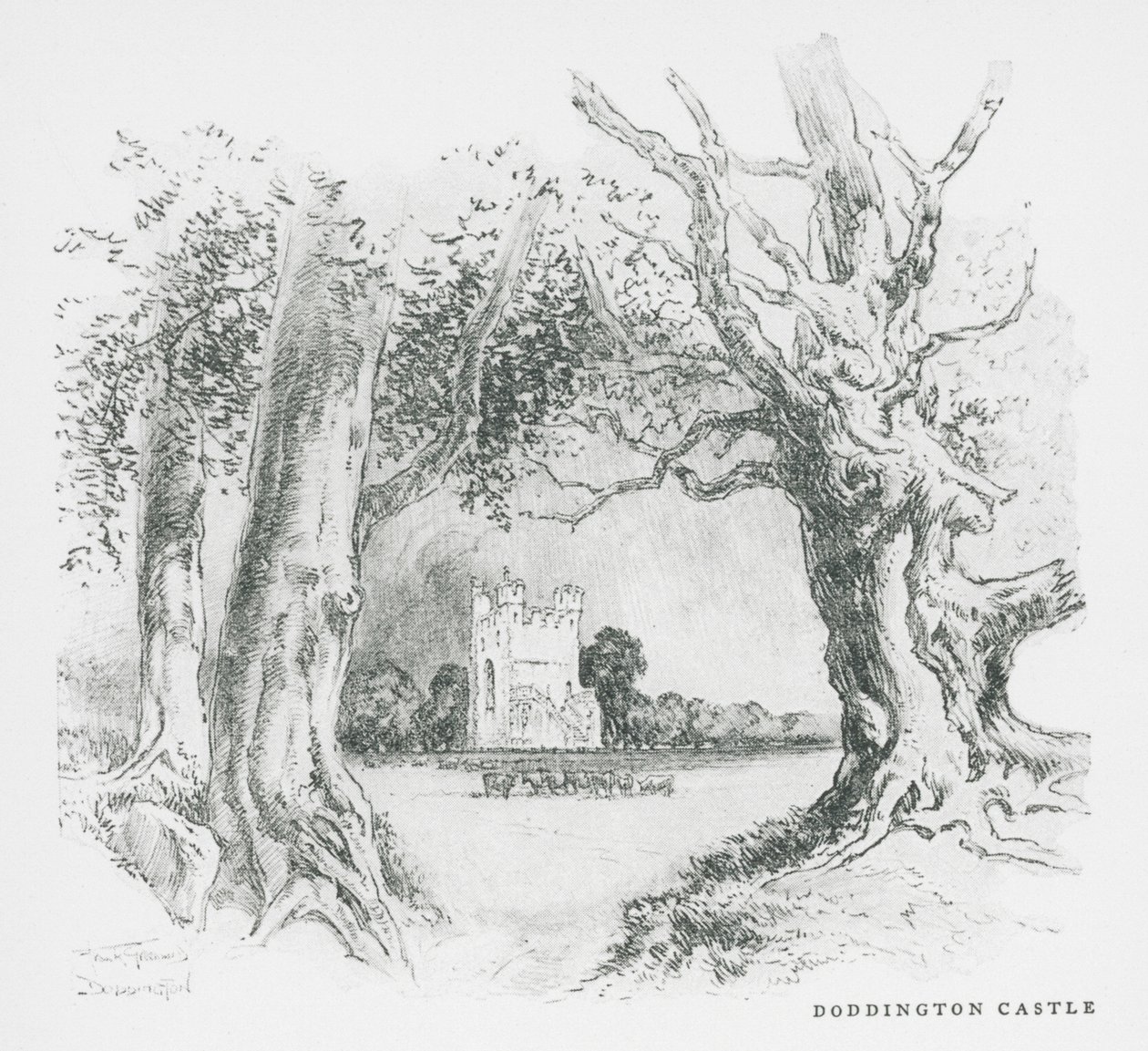 Castillo de Doddington (litografía) de Frank Greenwood