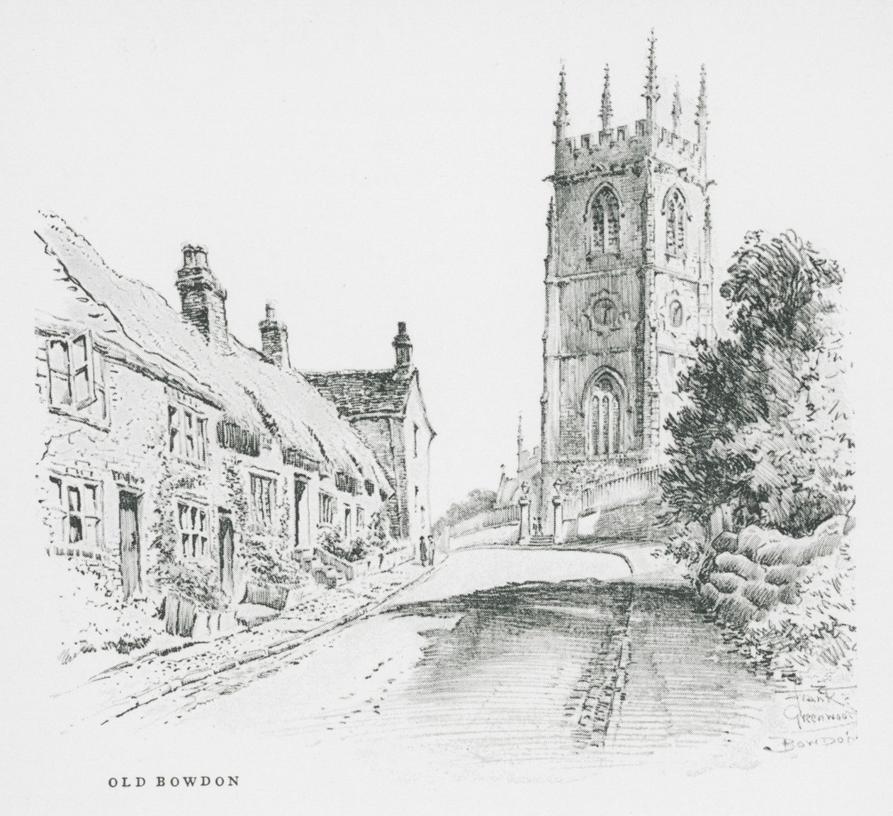 Old Bowdon (litografía) de Frank Greenwood