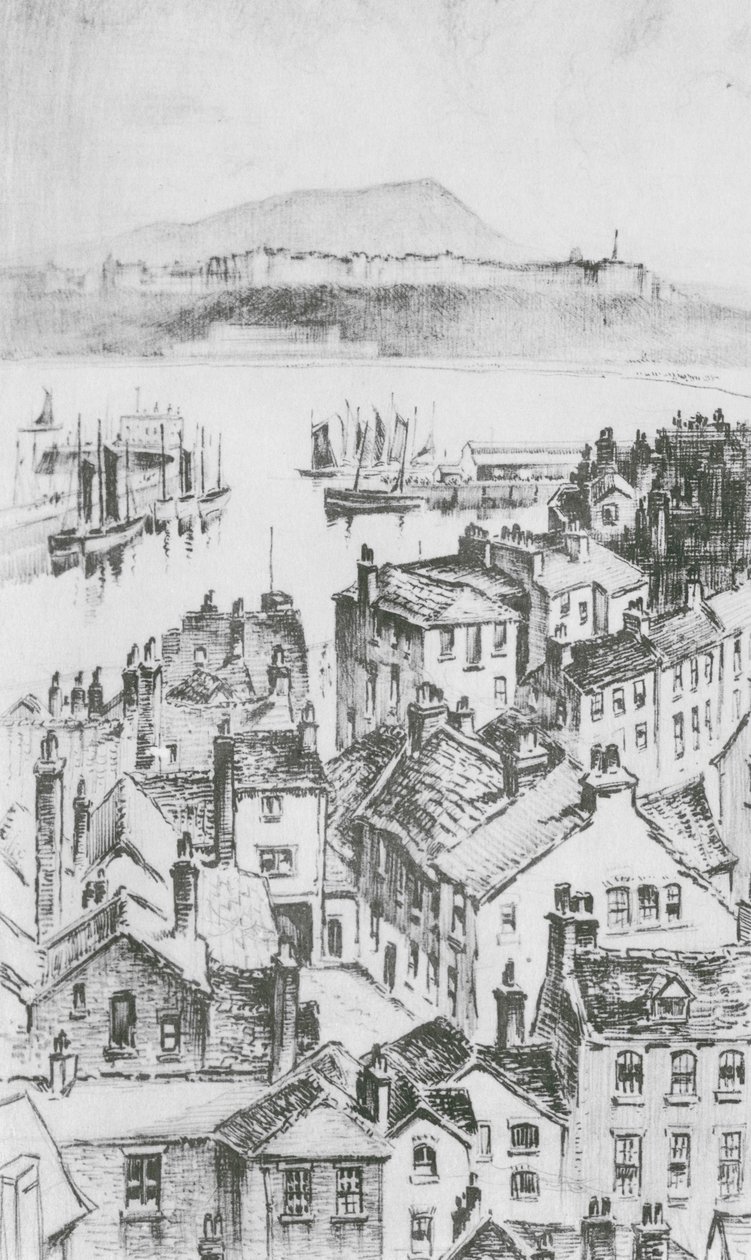 Scarborough desde Castle Hill (litografía) de Frank Greenwood