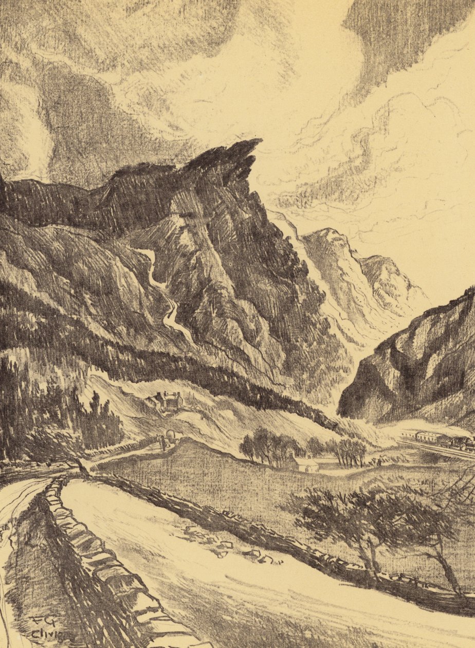 El desfiladero de Cliviger (litografía) de Frank Greenwood