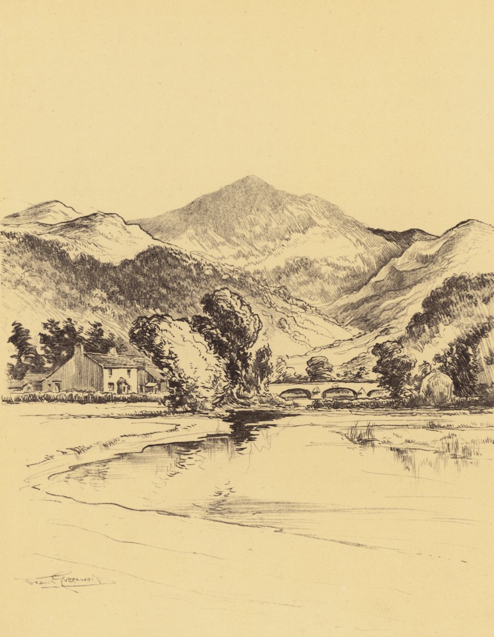 El valle del Duddon (litografía) de Frank Greenwood