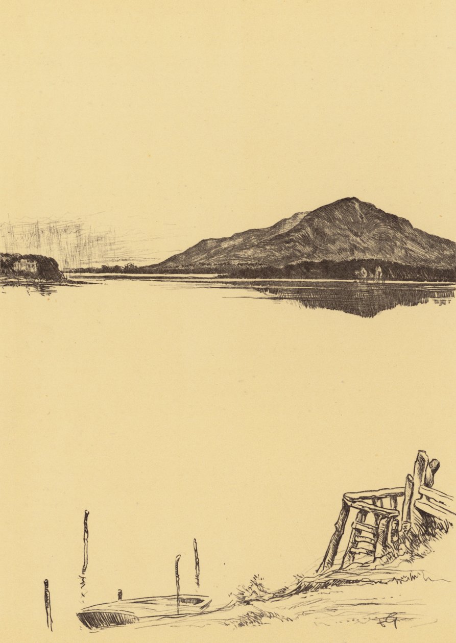 Windermere desde Newby Bridge (litografía) de Frank Greenwood