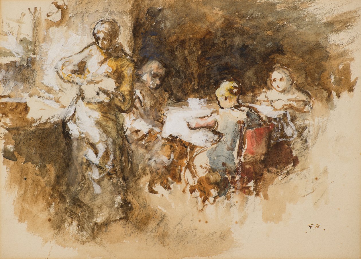 Interior de una cabaña de Frank Holl