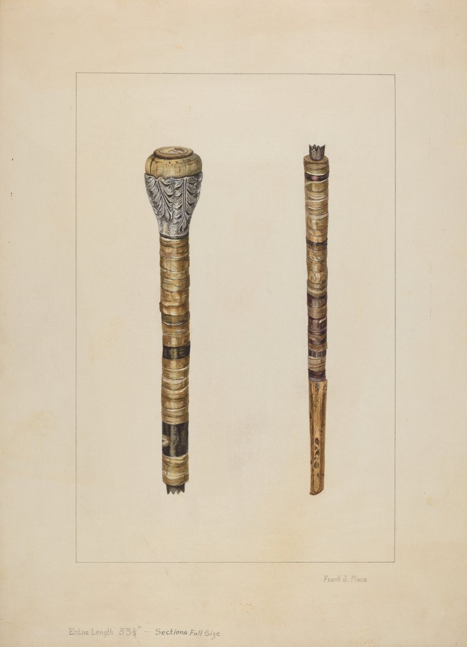 Bastón de cuerno de vaca de Frank J. Mace