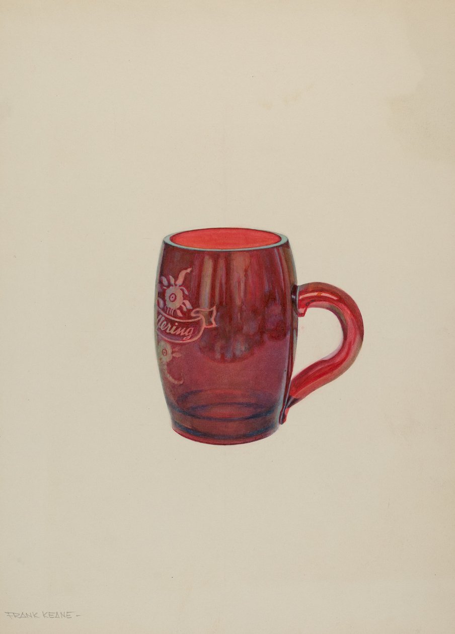 American Bohemian Glass Mug, c.1939 (acuarela) de Frank M. Keane