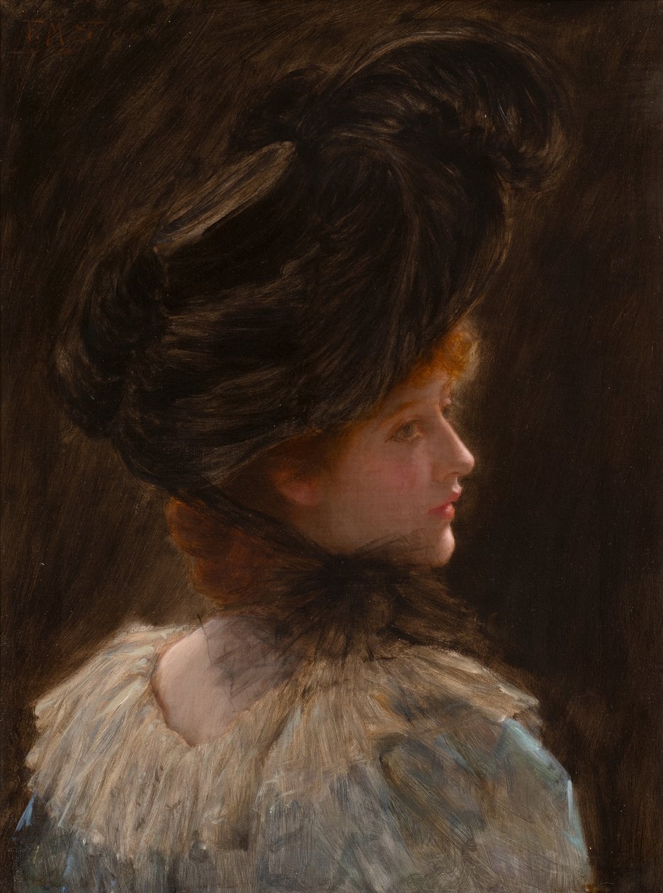 Una mirada casual (óleo sobre lienzo) de Frank Markham Skipworth