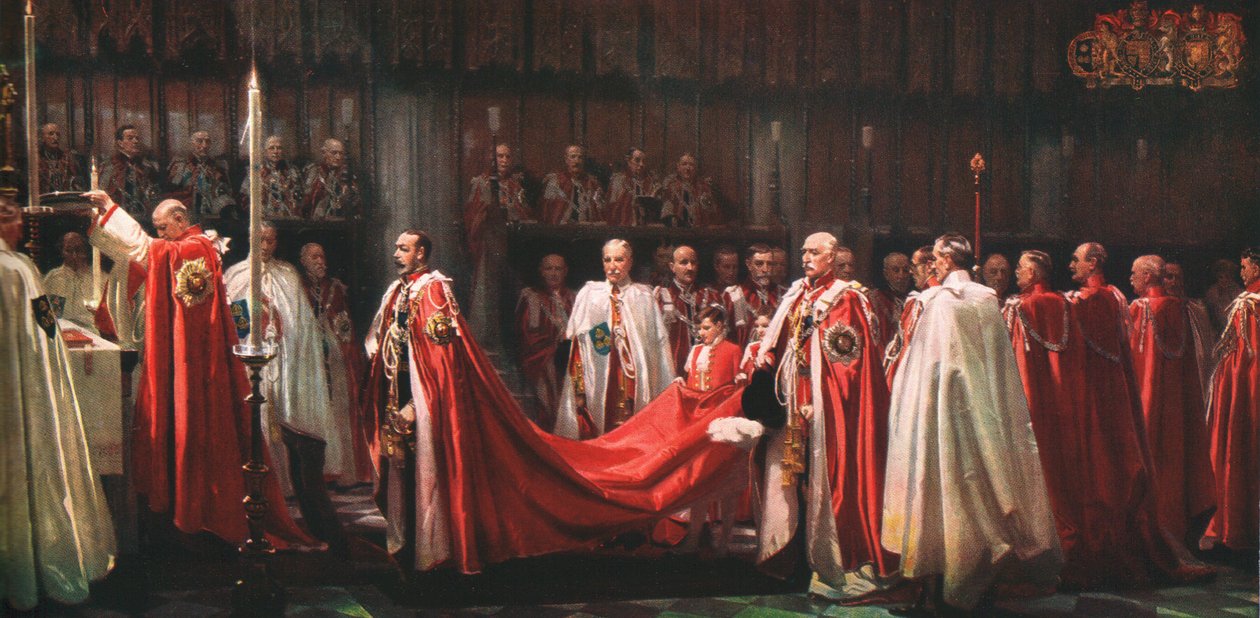 La Instalación de los Caballeros de la Orden del Baño, La Ofrenda del Rey, 1928 de Frank O Salisbury