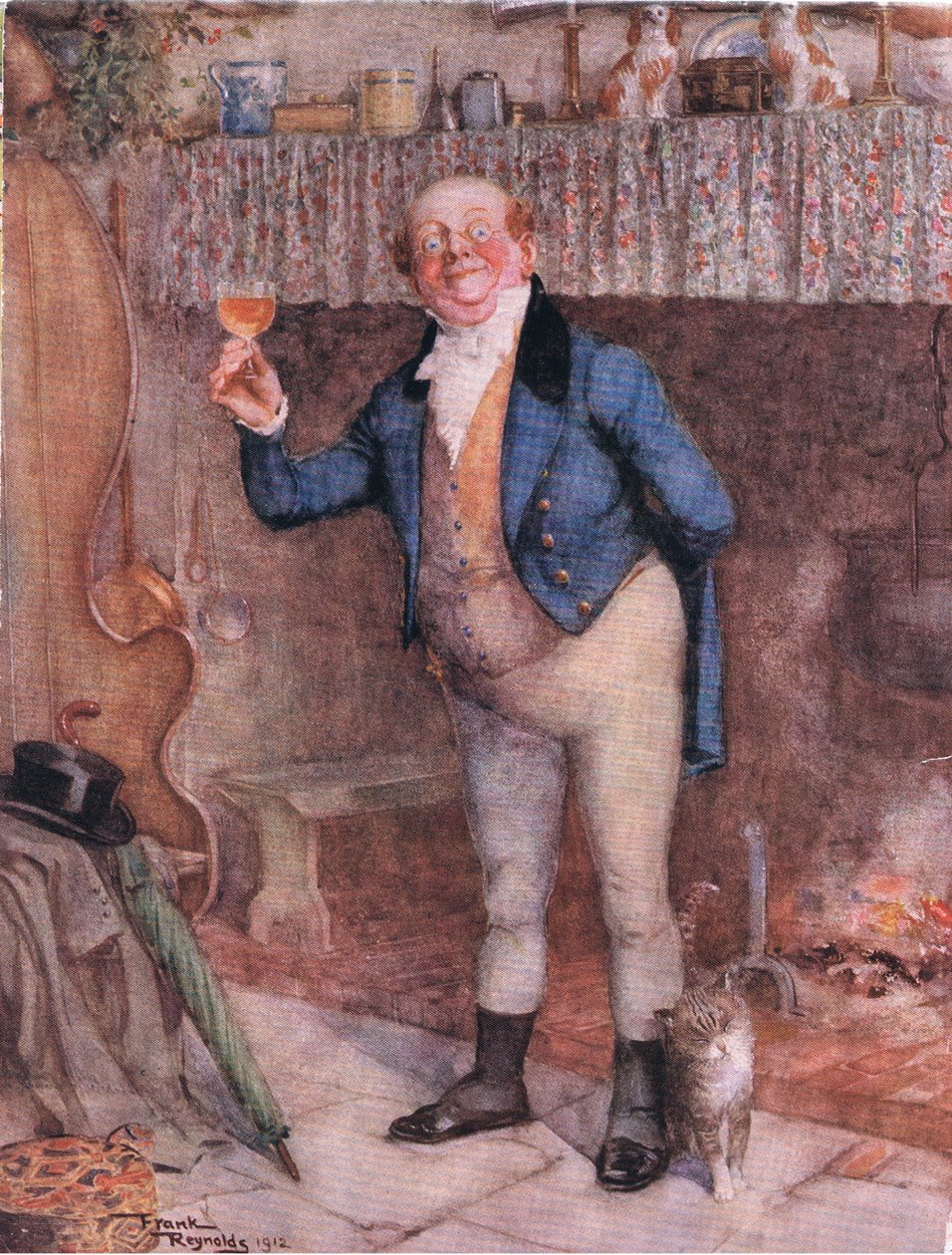 Mr Pickwick (Pickwick Papers) (litografía en color) de Frank Reynolds