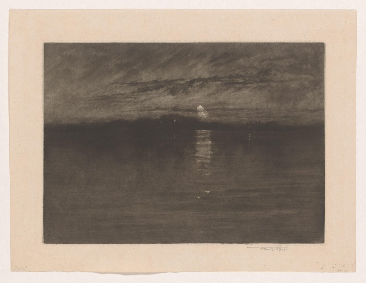 Paisaje nocturno con un lago
Cuando la luna cansada estaba en el ocaso, Dort de Frank Short (signed by artist)