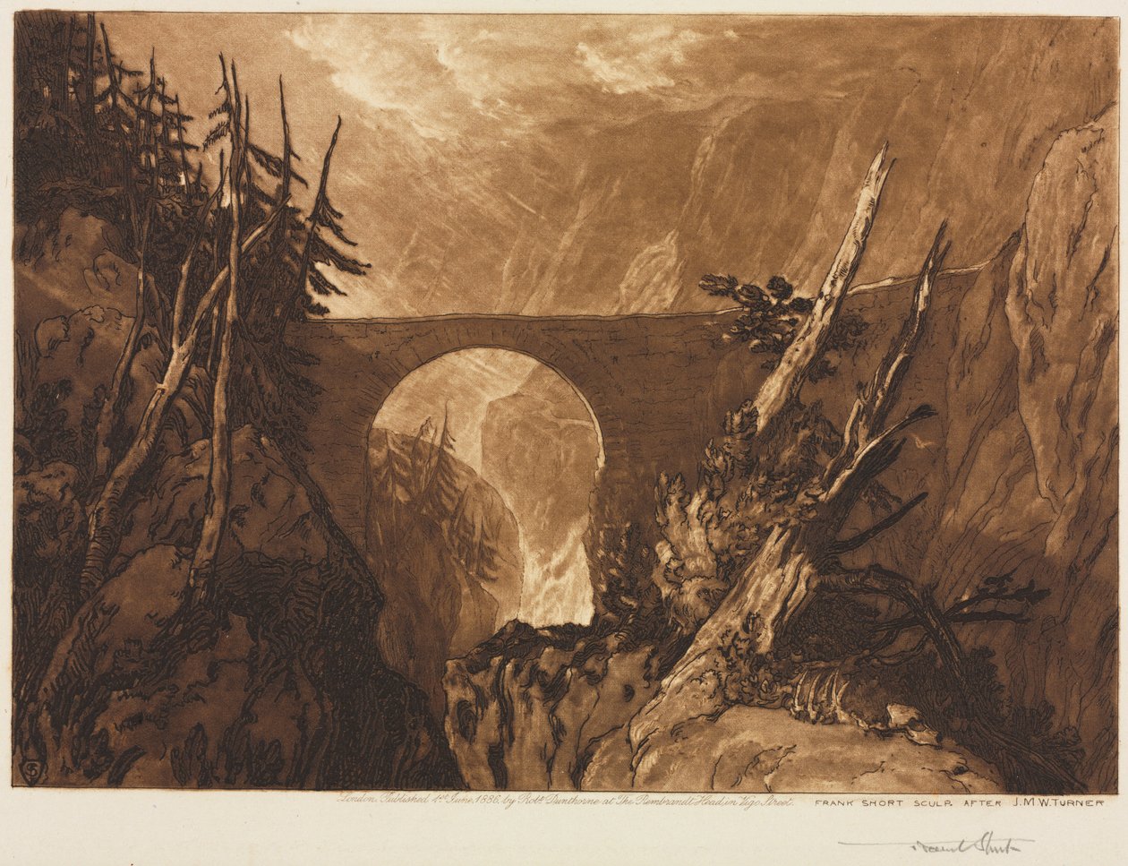 Puente de los pequeños diablos, 1886 de Frank Short