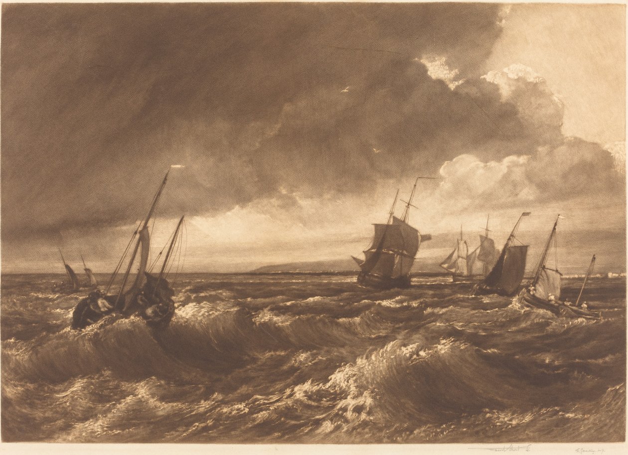 La boca del Támesis, Isla de Sheppey en la distancia, 1891 de Frank Short